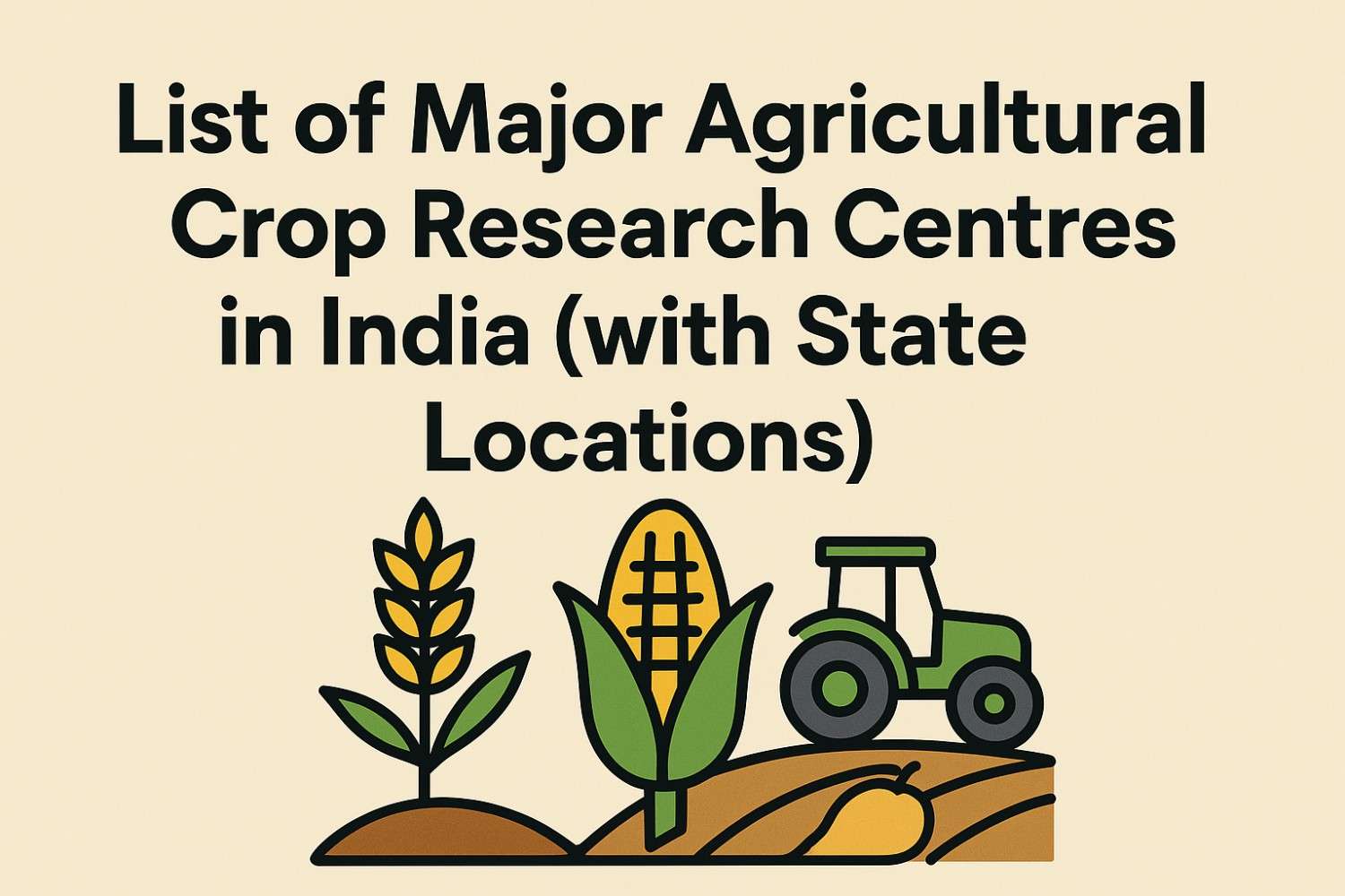 List of Major Agricultural Crop Research Centres in India (with State Locations)